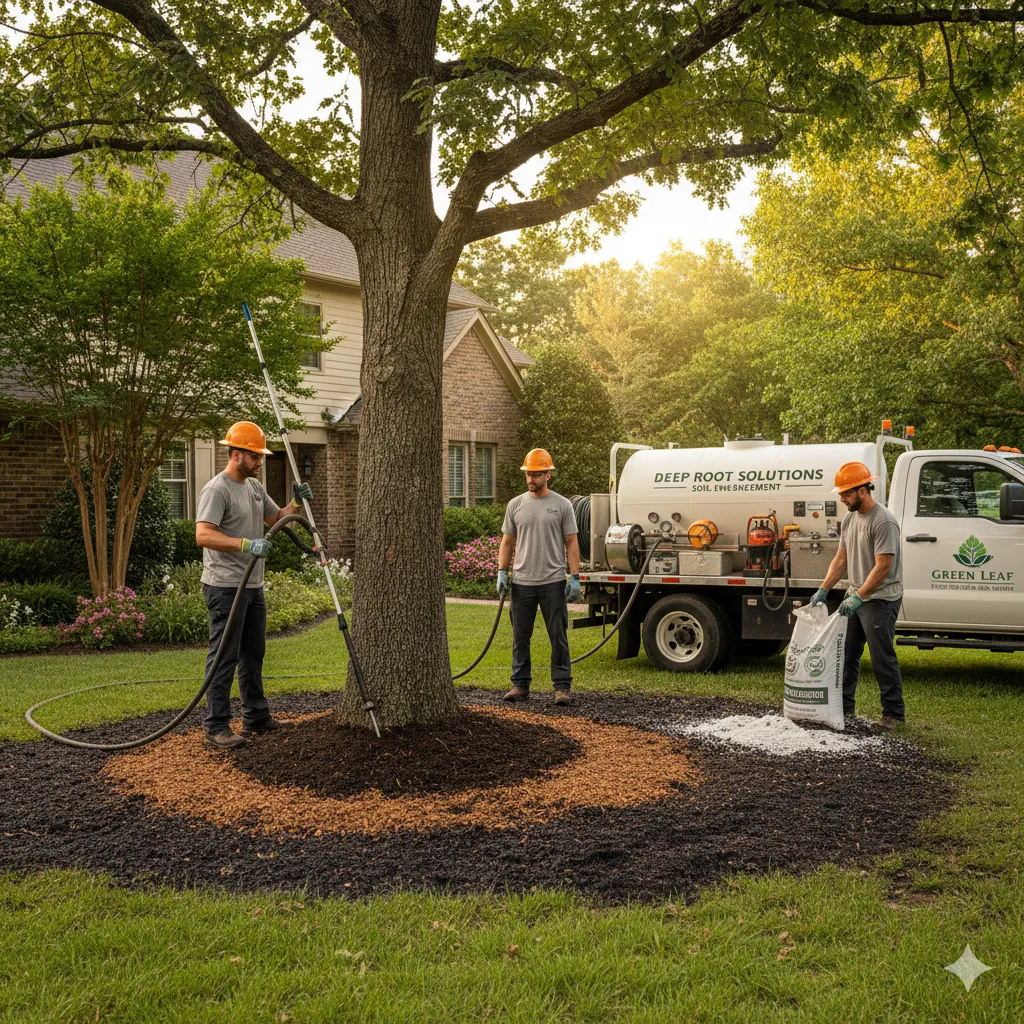 Deep root feeding and soil enhancement service
